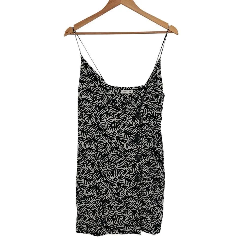 Topshop linen blend black and whiteātropical mini dress size 8